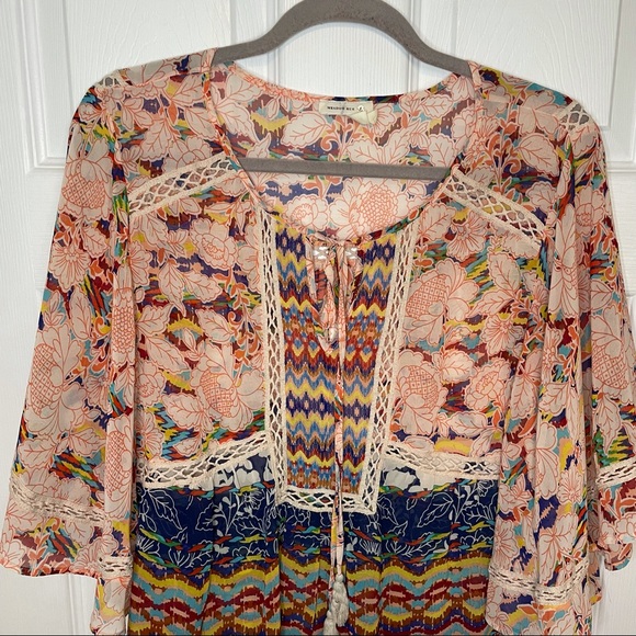 Anthropologie Meadow Rue Prairie Blossom Batai Top Size M - Picture 7 of 7